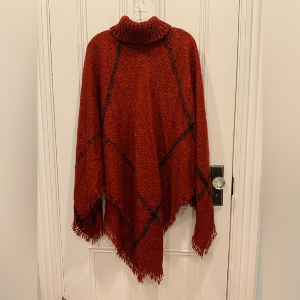 Eclipse Turtleneck Acrylic Poncho - Picture 2 of 3